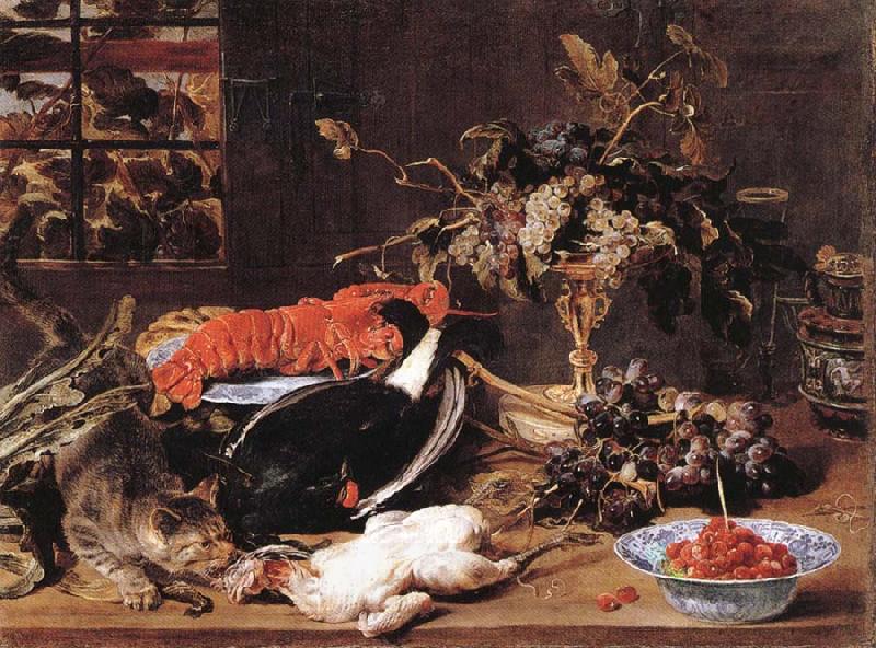 Frans Snyders Hungry Cat with Still Life China oil painting art